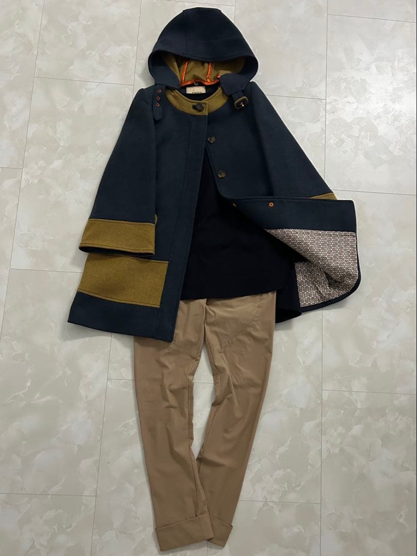 エンフォルド ネイビーサイドスリット 胸ポケット プルオーバー ブラウス