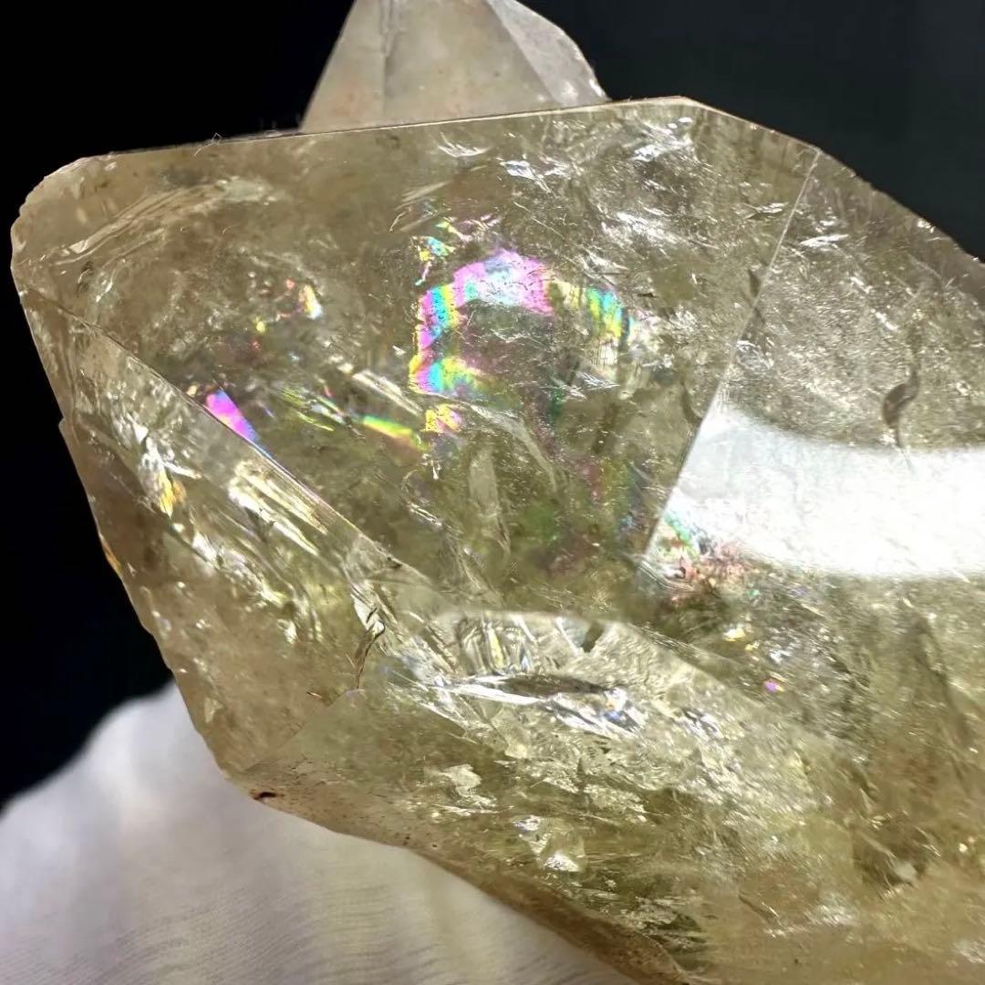 【金運·浄化】レインボー☆シトリン☆黄水晶クラスター☆パワーストーン原石A913