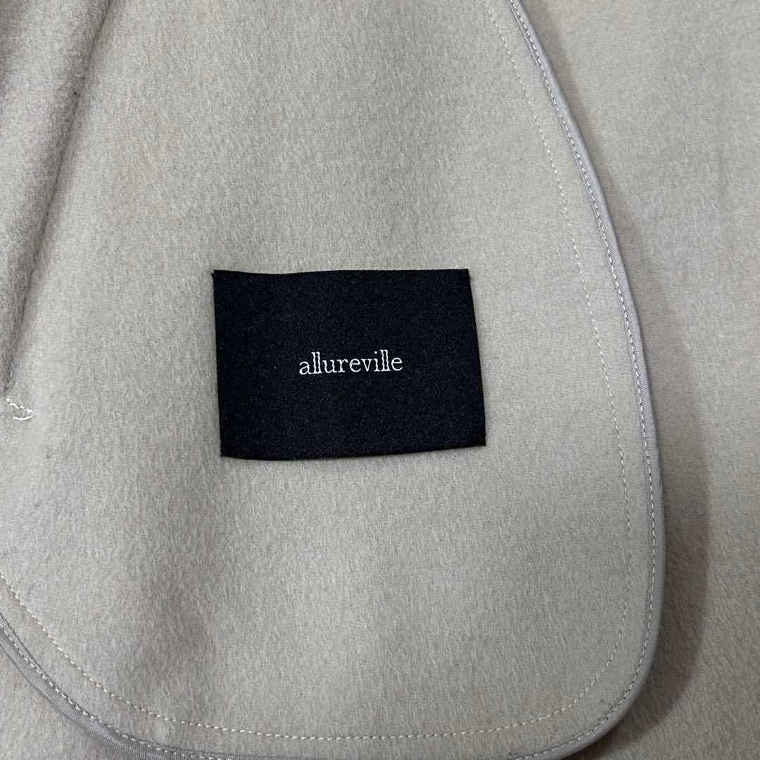 allureville ミドルコート ショールカラー ウール カシミヤ混