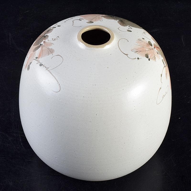 九谷焼　九谷　中村外志人（陶志人）作　色絵　葡萄文　花瓶　共箱　M　R8808B