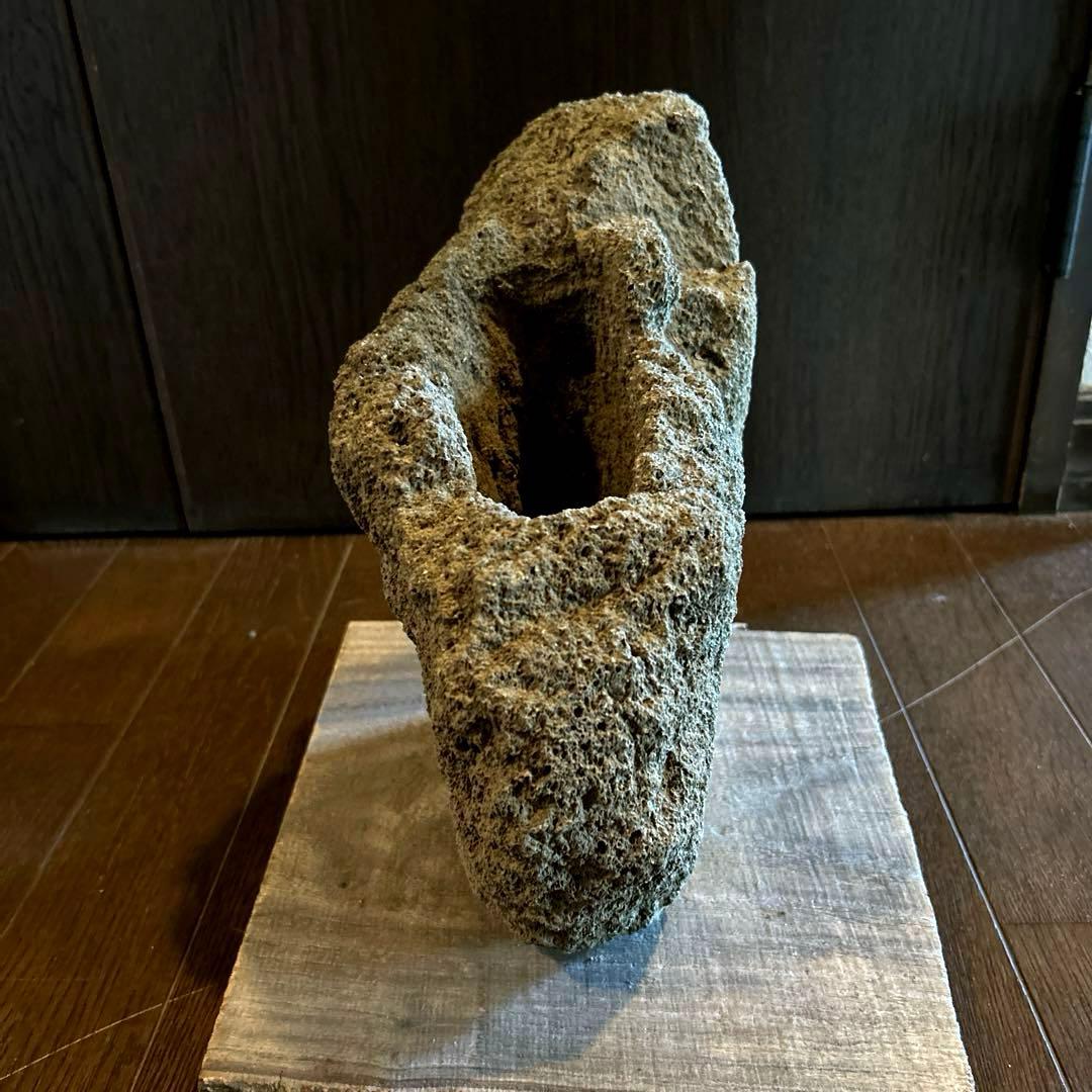 山渓鉢　雲山石　溶岩石　希少　一点モノ　苔　山野草　盆栽　多肉植物　小品盆栽