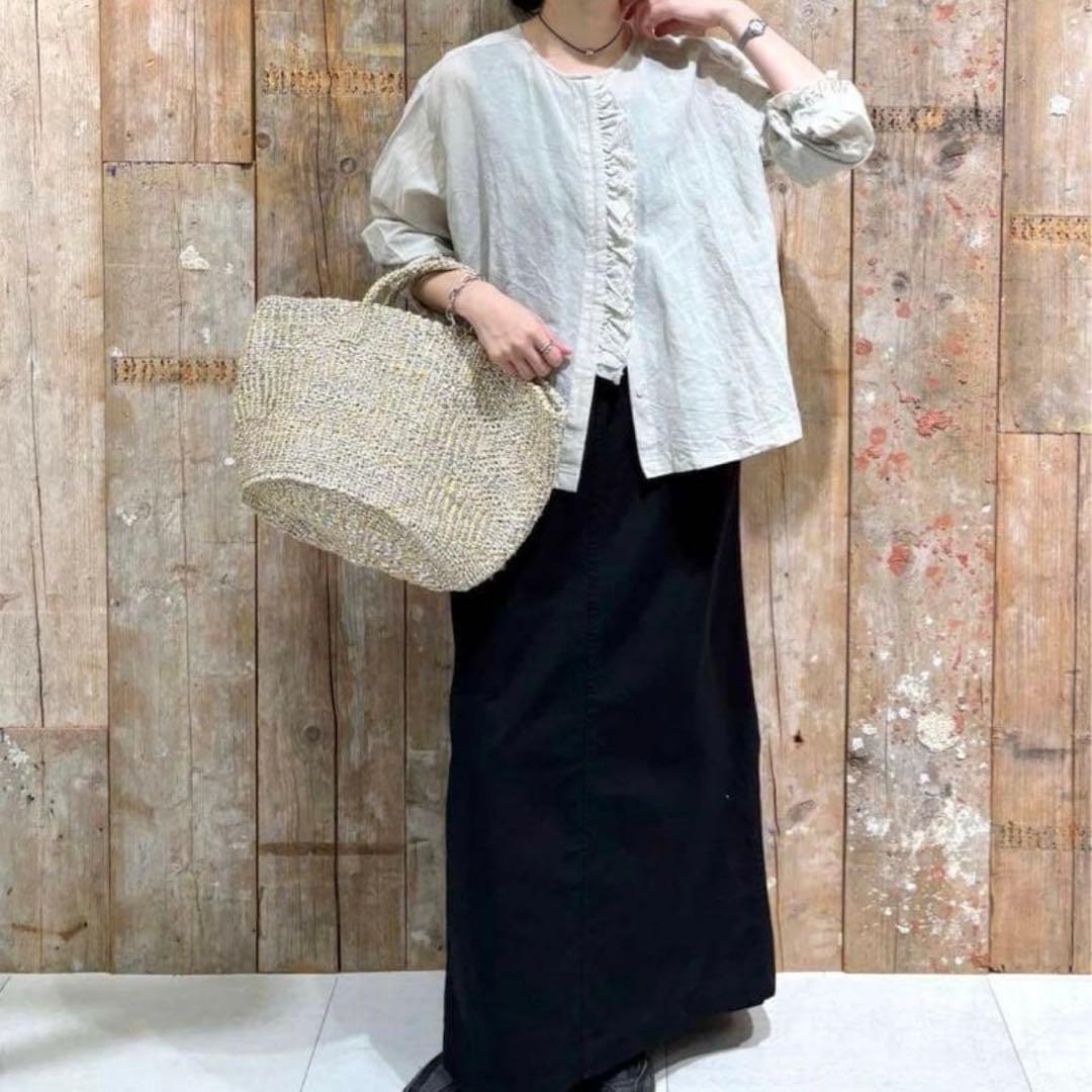 kagure かぐれ　ワッシャーフリルブラウス/ライトグレー（2025年春夏）