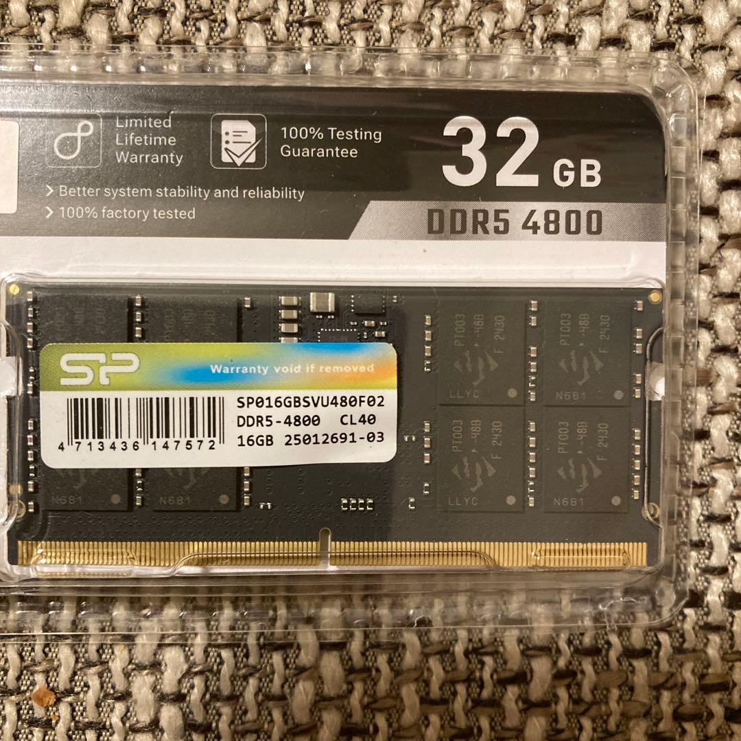 週末値下げ⭐︎32GB(16GBx2) DDR5-4800 ノートPC用メモリ