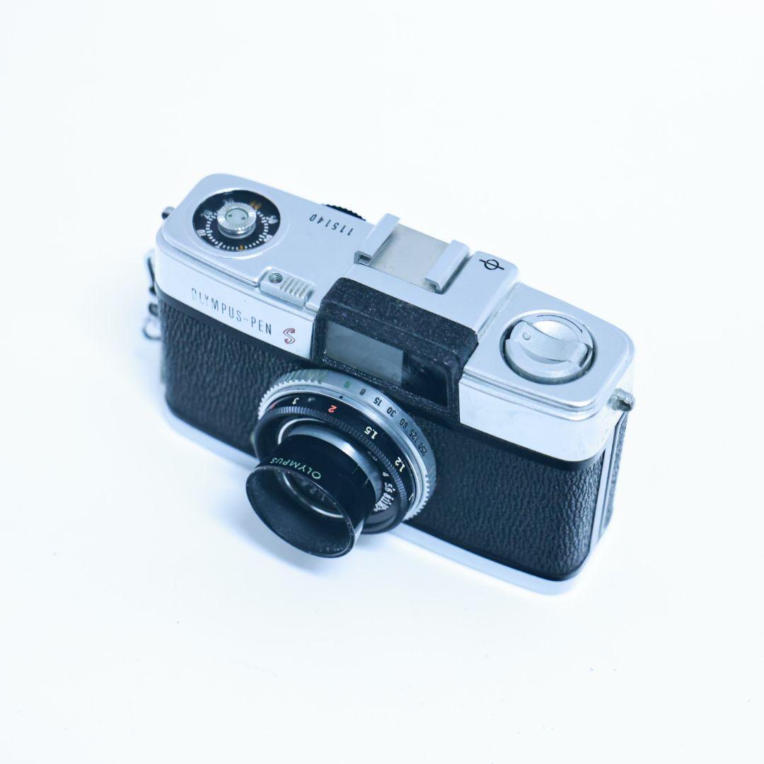 フィルムカメラ OLYMPUS PEN S 希少フード付 ハーフカメラ