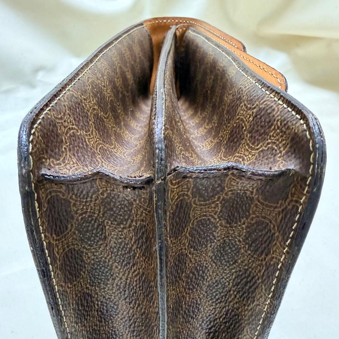 CELINE オールドセリーヌ ダブルフラップ マカダム柄 ヴィンテージF/10