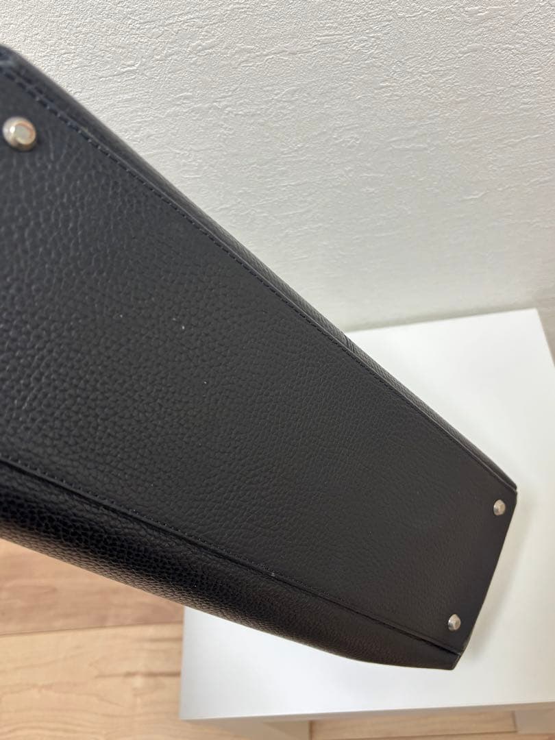 UNITED ARROWS レザー ラウンド ブリーフケース ブラック