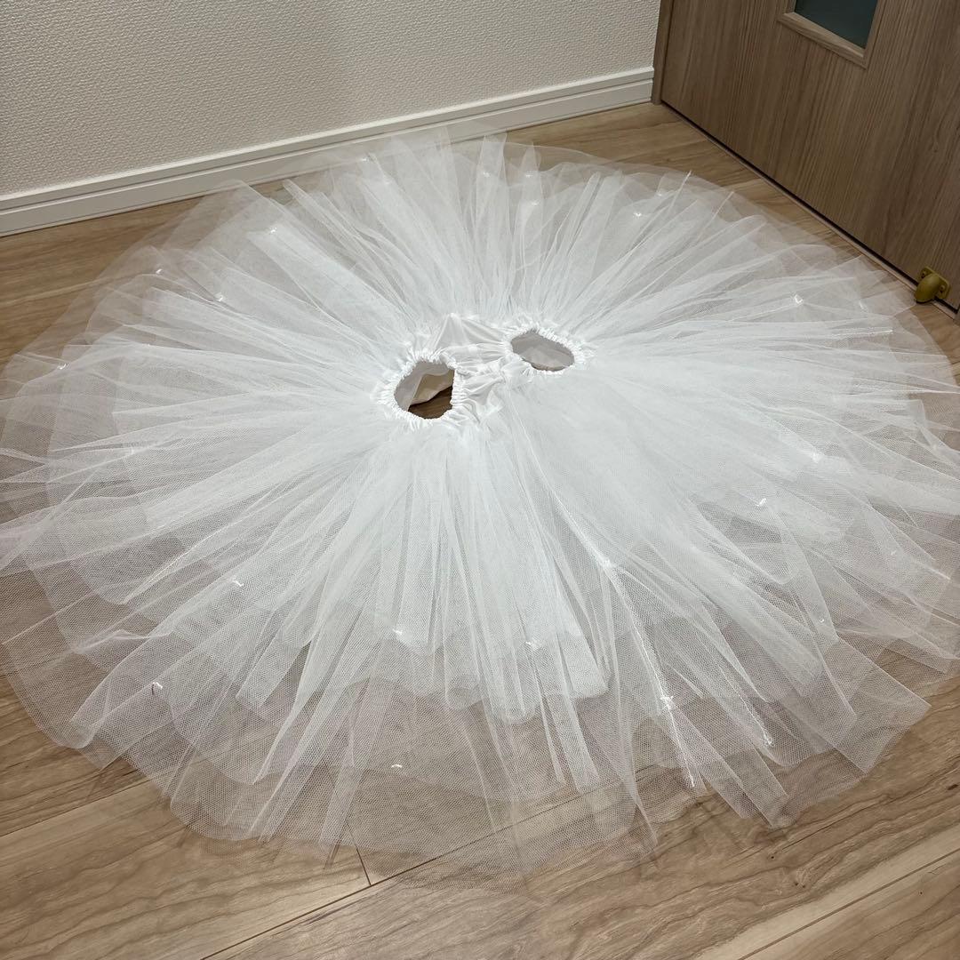 バレエ　チュチュ　ホワイト　白　シンプル　新品未使用　ハンドメイド　大人