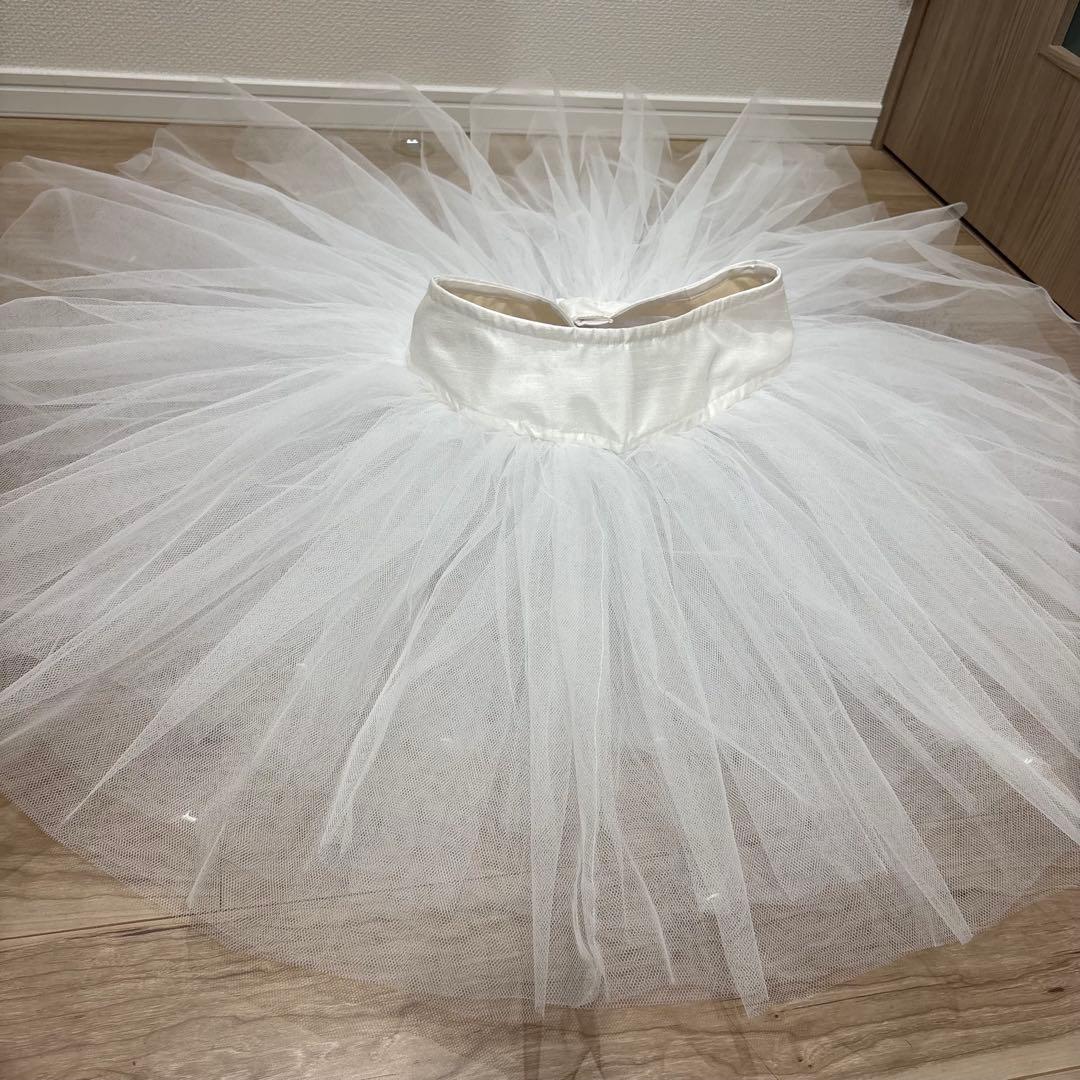 バレエ　チュチュ　ホワイト　白　シンプル　新品未使用　ハンドメイド　大人
