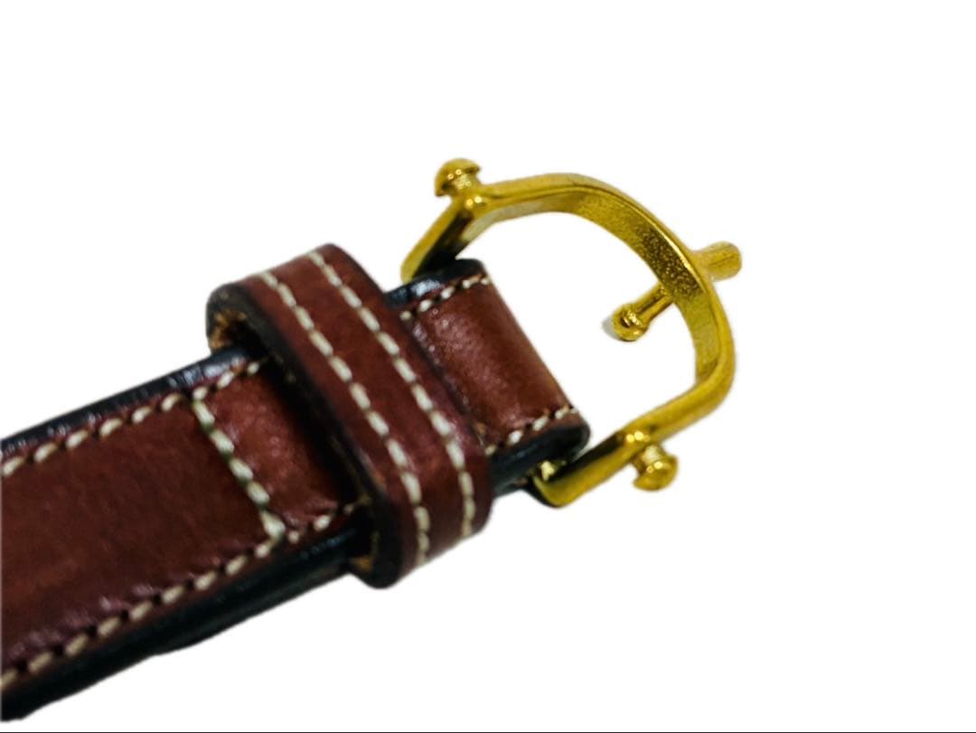 【美品】トリーレザー　レザーベルト　シュプールバックル　ブラウン　ハバナ