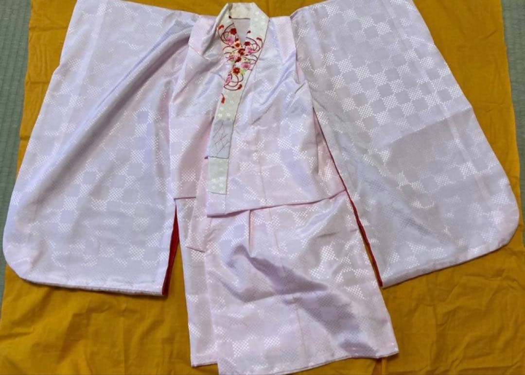 定価10万円以上高級絞り刺繍七五三着物　3歳被布長襦袢草履鞄髪飾りフルセット