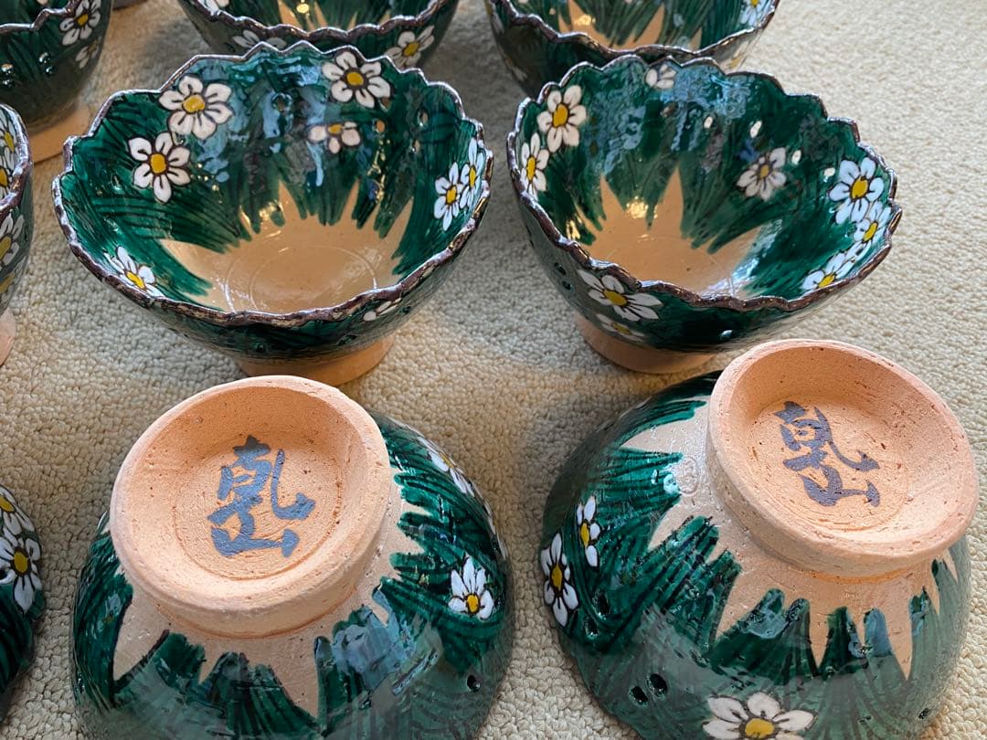 乾山写水仙向付10客　清水焼　新品未使用