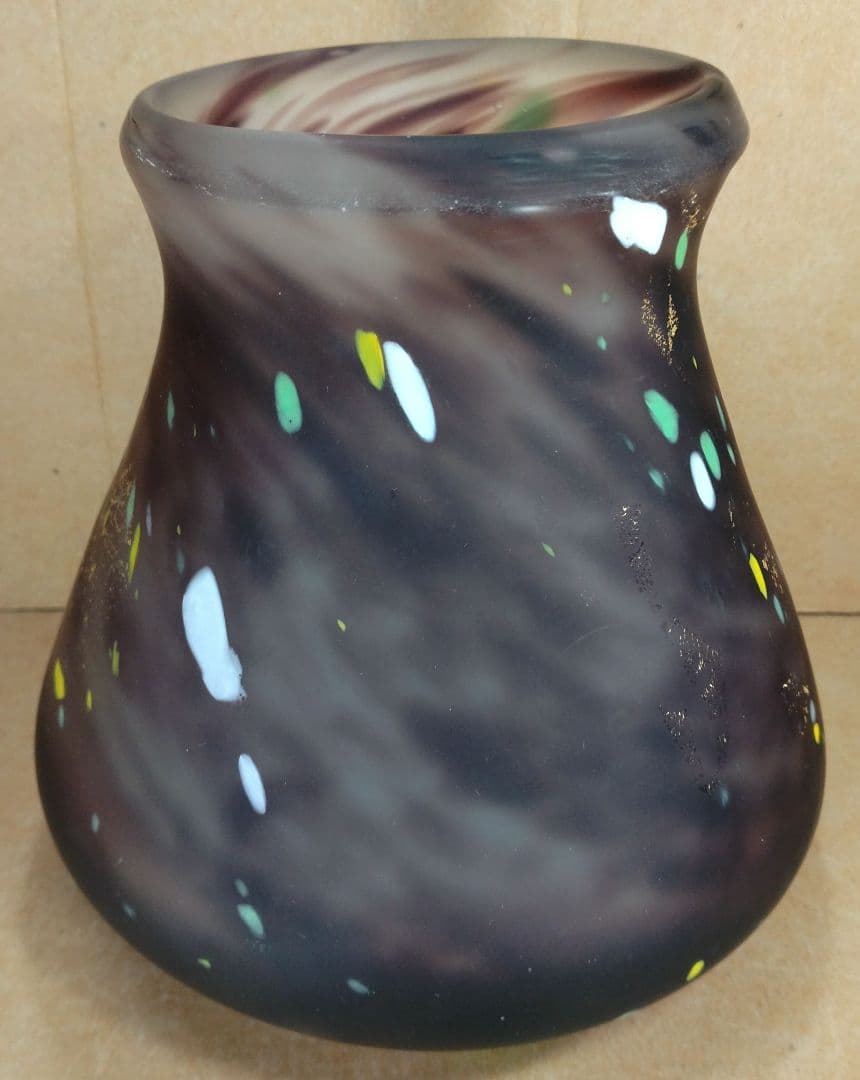 【本物保証】藤田喬平 手吹 紫金彩(花瓶) 共箱 希少作品