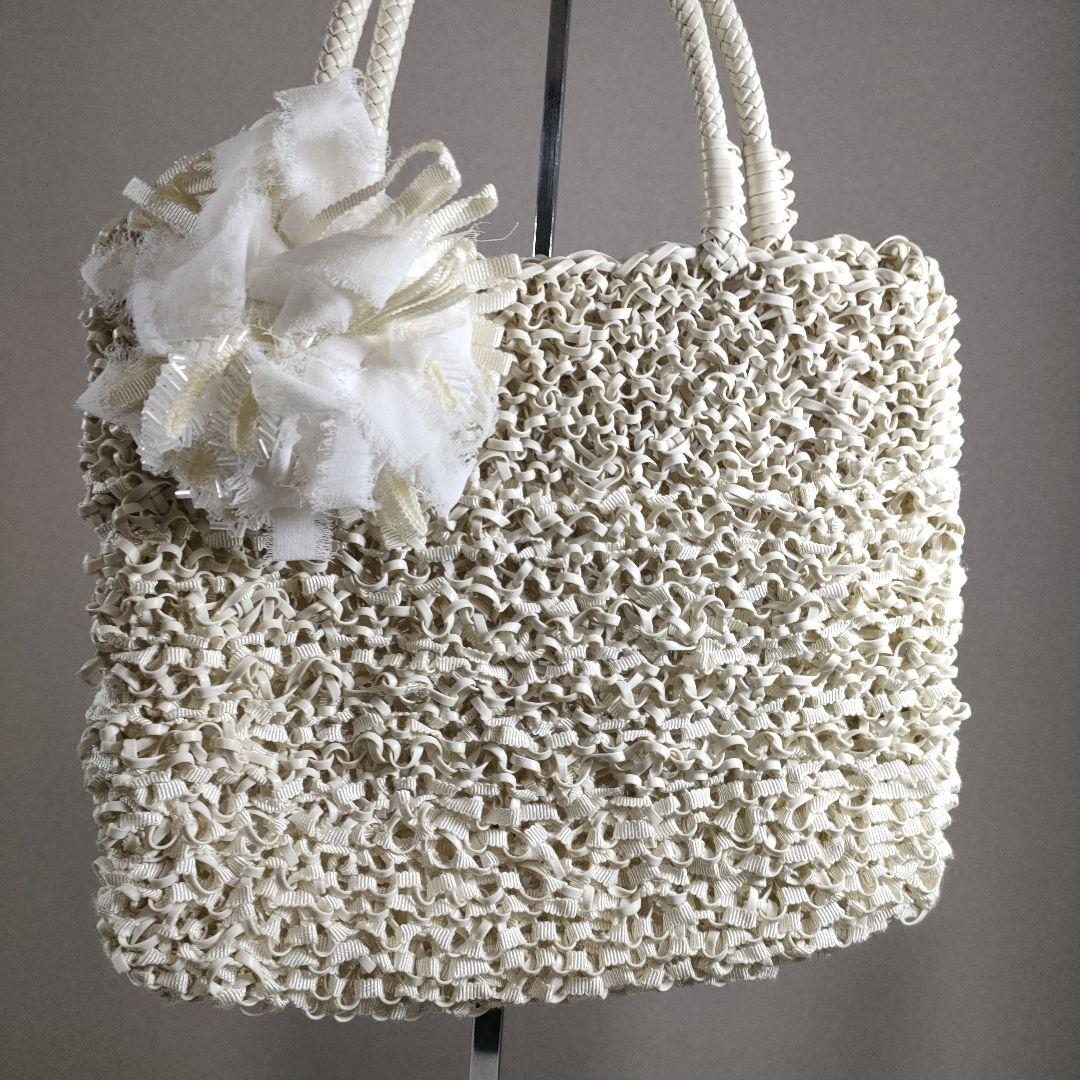 あ　超美品　アンテプリマ　ワイヤーバッグ　ハンドバッグ　白　ホワイト