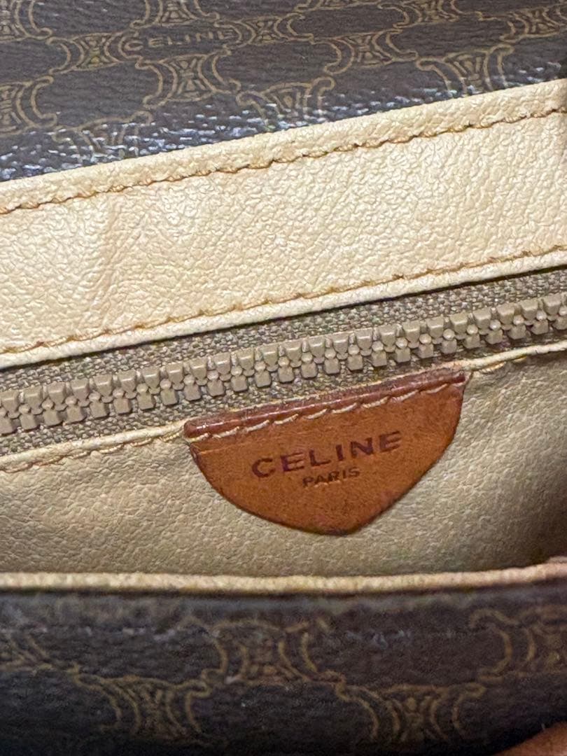 CELINEセリーヌ　マカダムレザーショルダーバッグ
