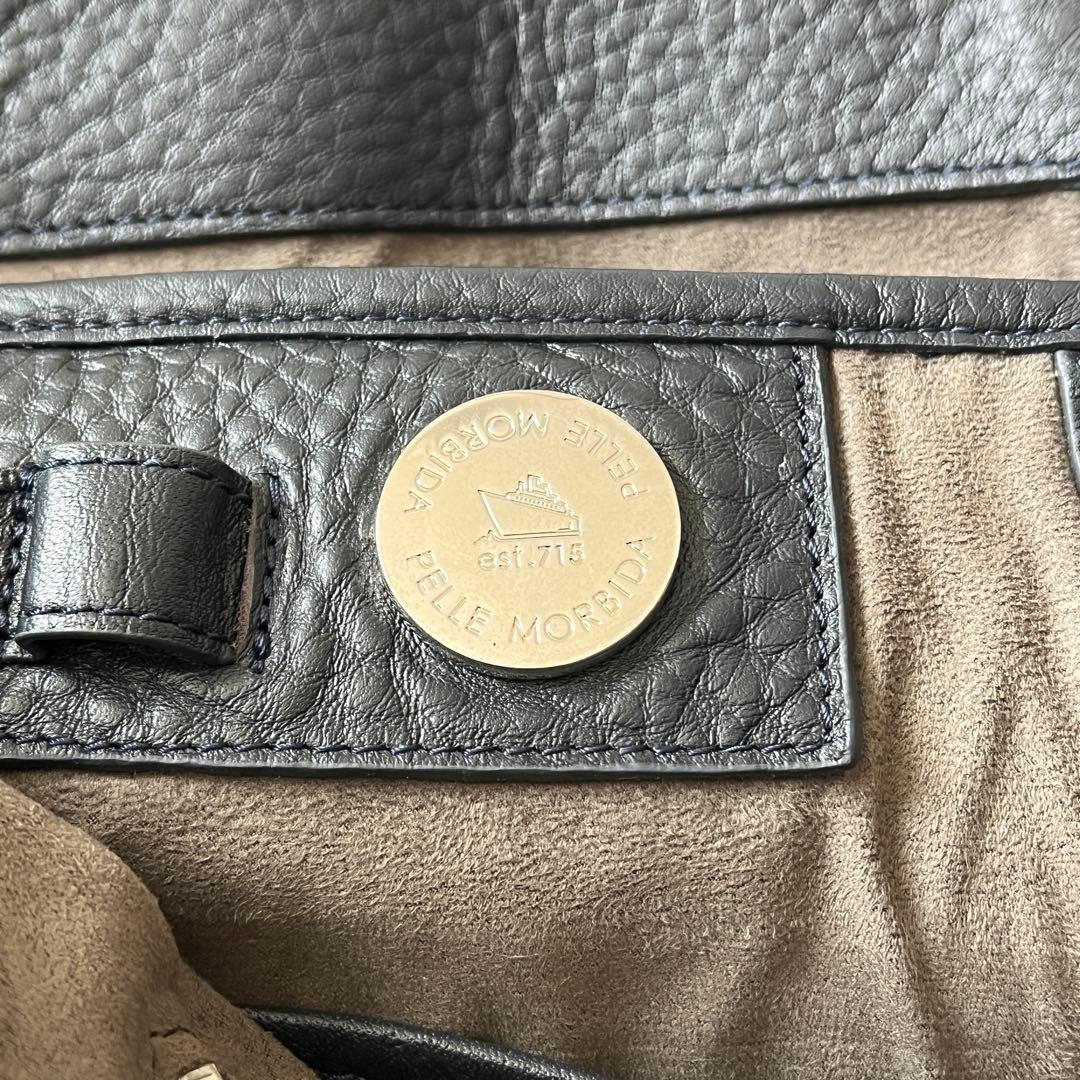 未使用級✨PELLE MORBIDA ペッレモルビダ　トートバッグ　ネイビー