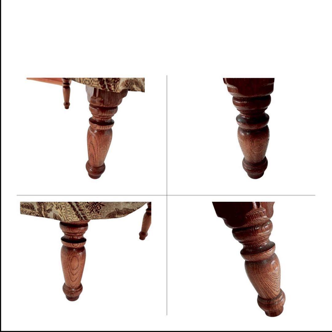 【極美品】柏木工 かしわ 木製アームチェア 2脚セット 花柄 椅子 飛騨家具