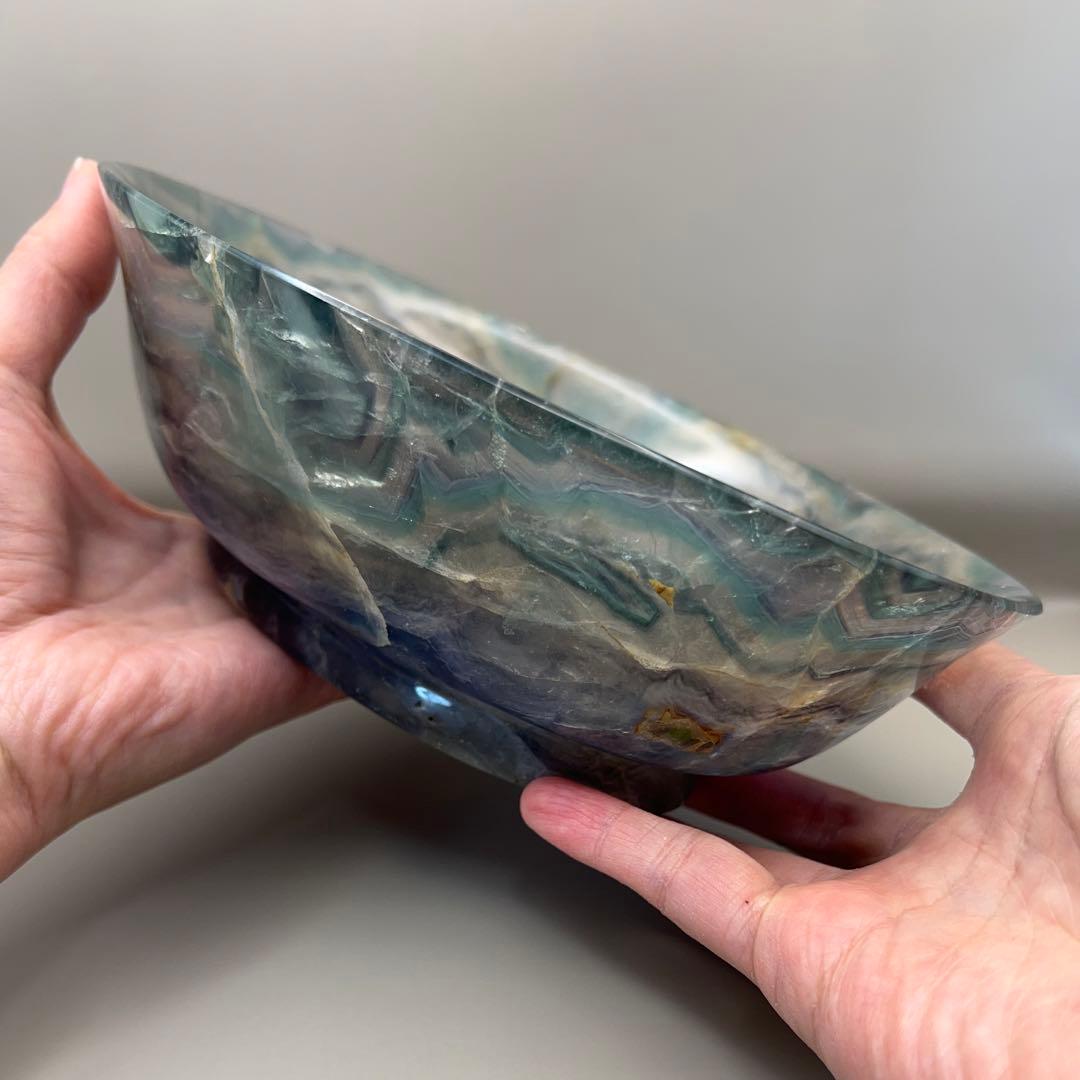 （fluorite4）レア フローライト 大きなフルーツ皿お椀お皿ボウル