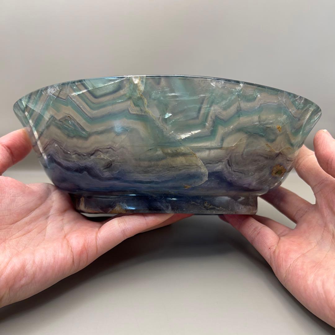 （fluorite4）レア フローライト 大きなフルーツ皿お椀お皿ボウル