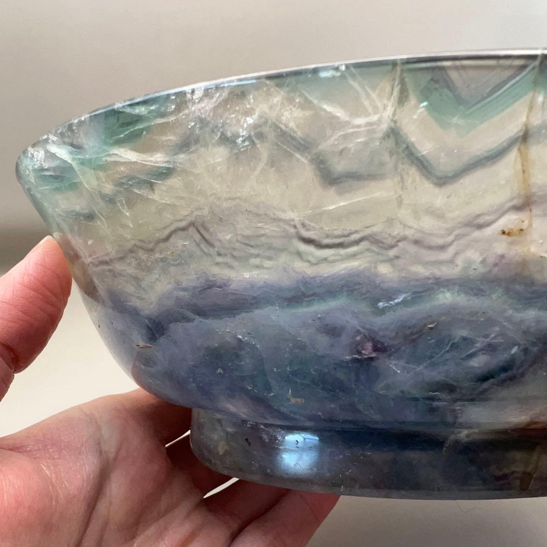 （fluorite4）レア フローライト 大きなフルーツ皿お椀お皿ボウル