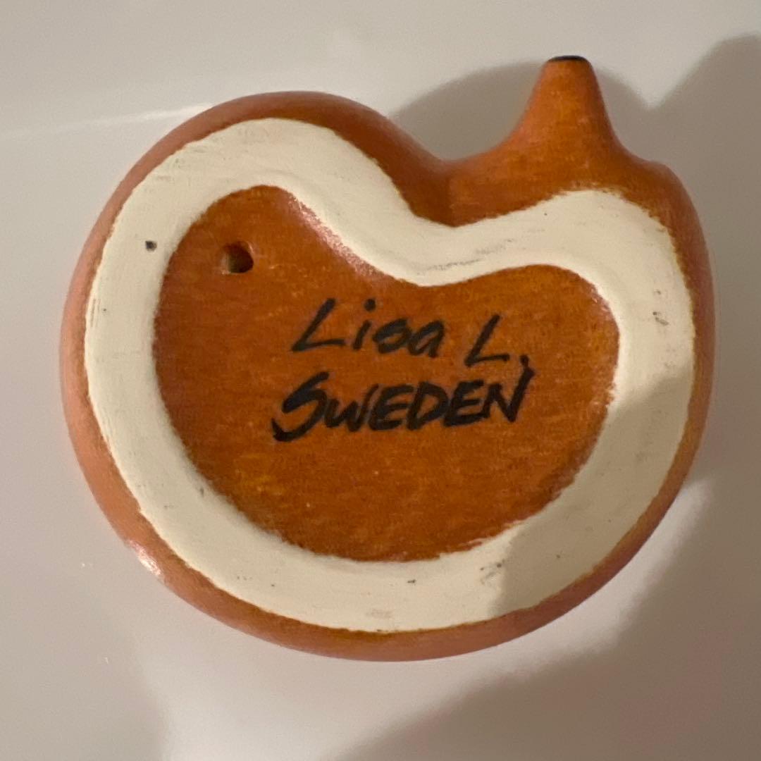 リサラーソン　陶器置物 オレンジ レア　キツネ　狐