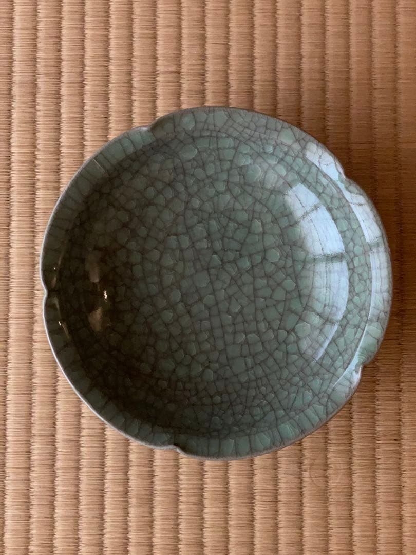 京焼　古川利男造　青瓷鉢　共箱付