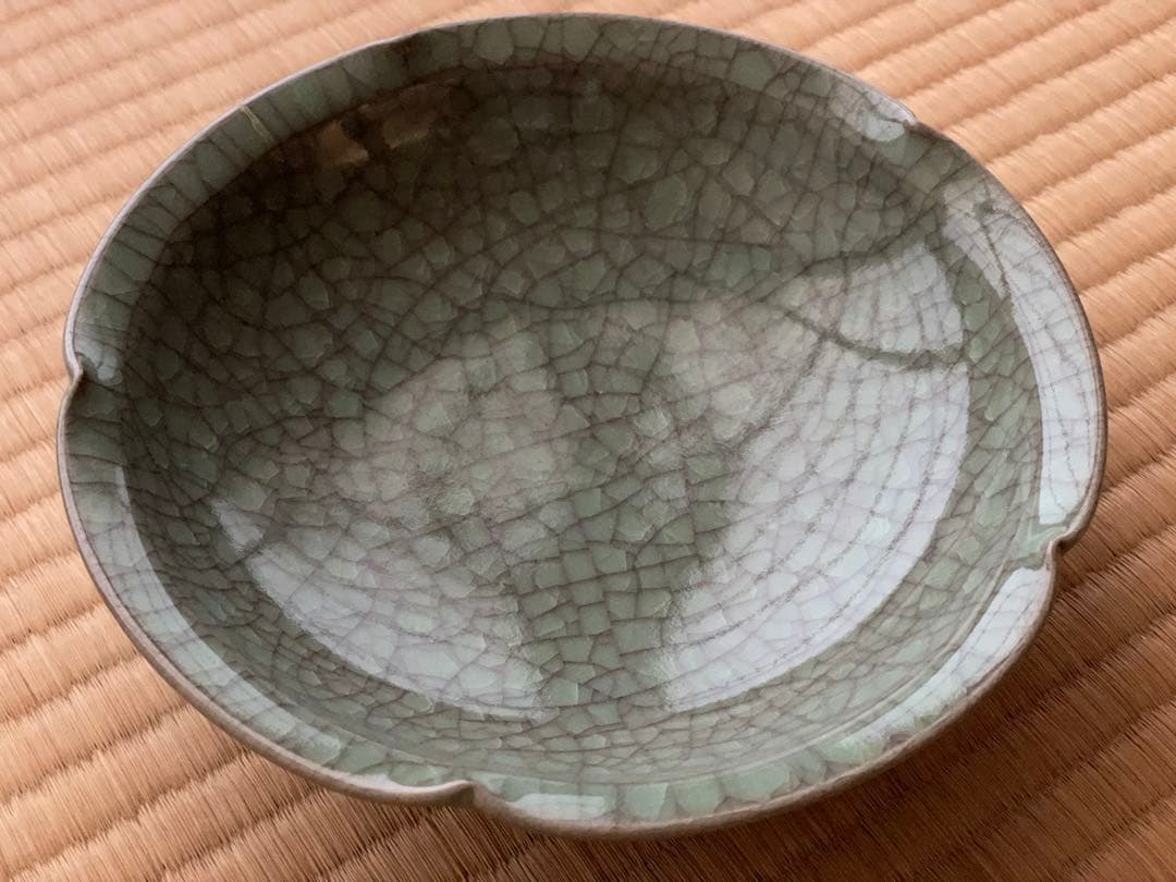 京焼　古川利男造　青瓷鉢　共箱付