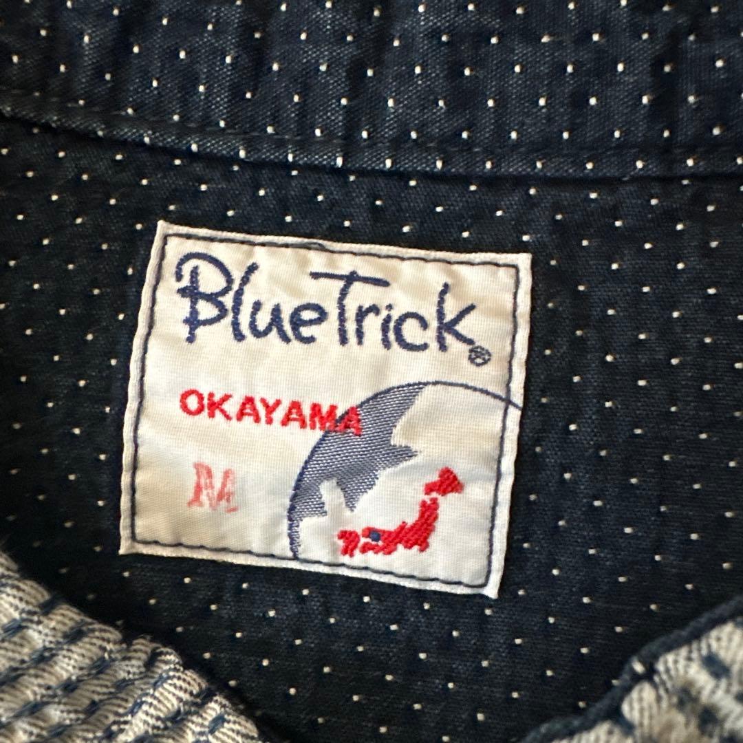 BlueTrick レディース スタンドカラーシャツ 刺子パッチ