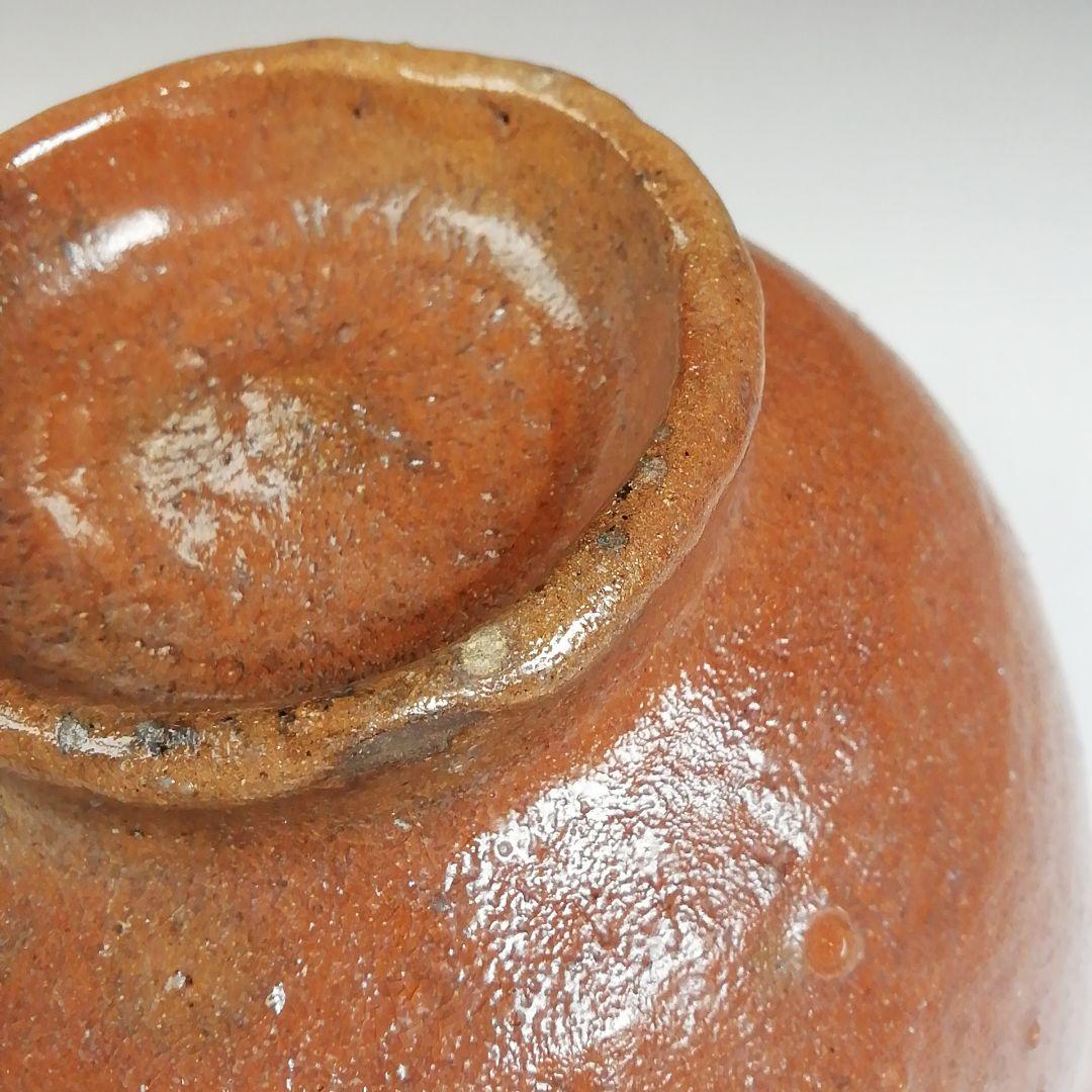 Ｗ５９　茶碗　『加賀楽　赤茶碗』『夢香山々荘　岩田正比古 作』　共箱　茶道具