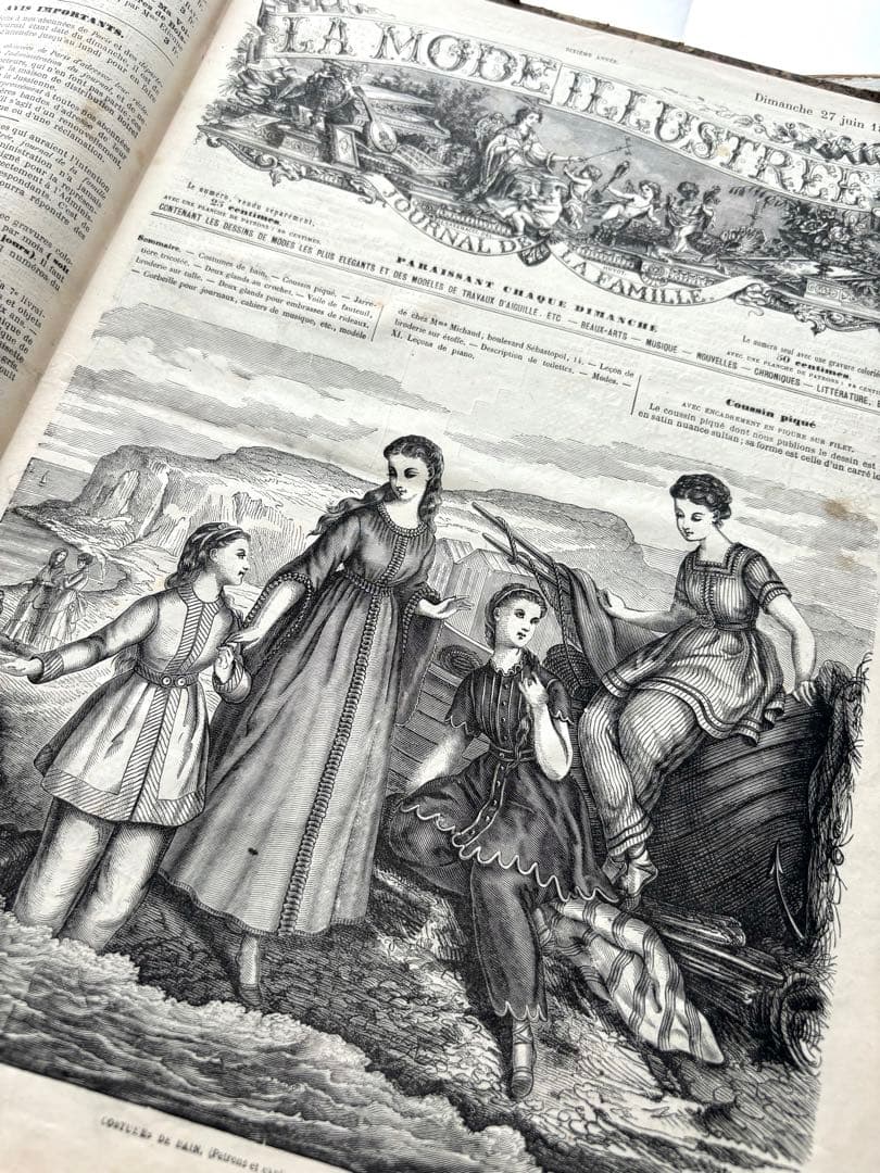 専用　フランス　アンティーク　ファッション雑誌　1869年　年鑑本　モード　洋書