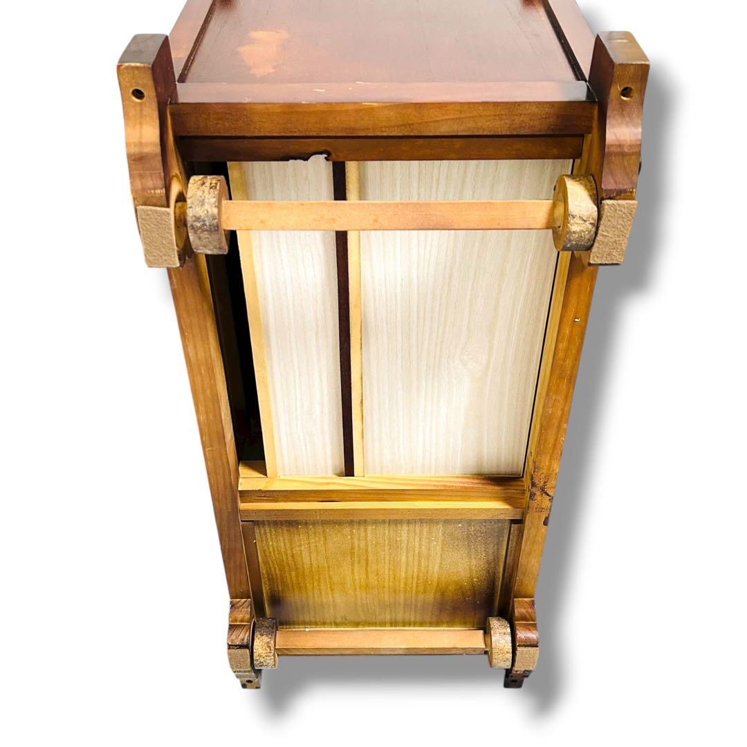 【送料無料】からくり箪笥 車箪笥 龍 雲龍金具 キャビネット レトロ 旧家