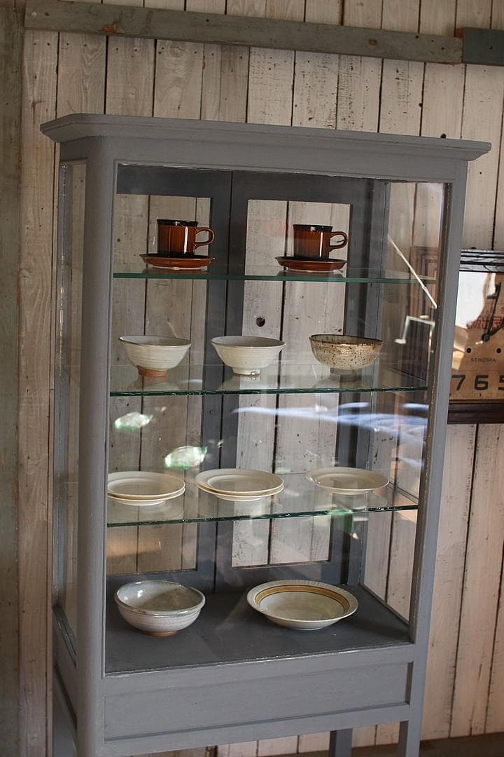 古い木枠ガラスケース　ケビント　ドクターキャビネット