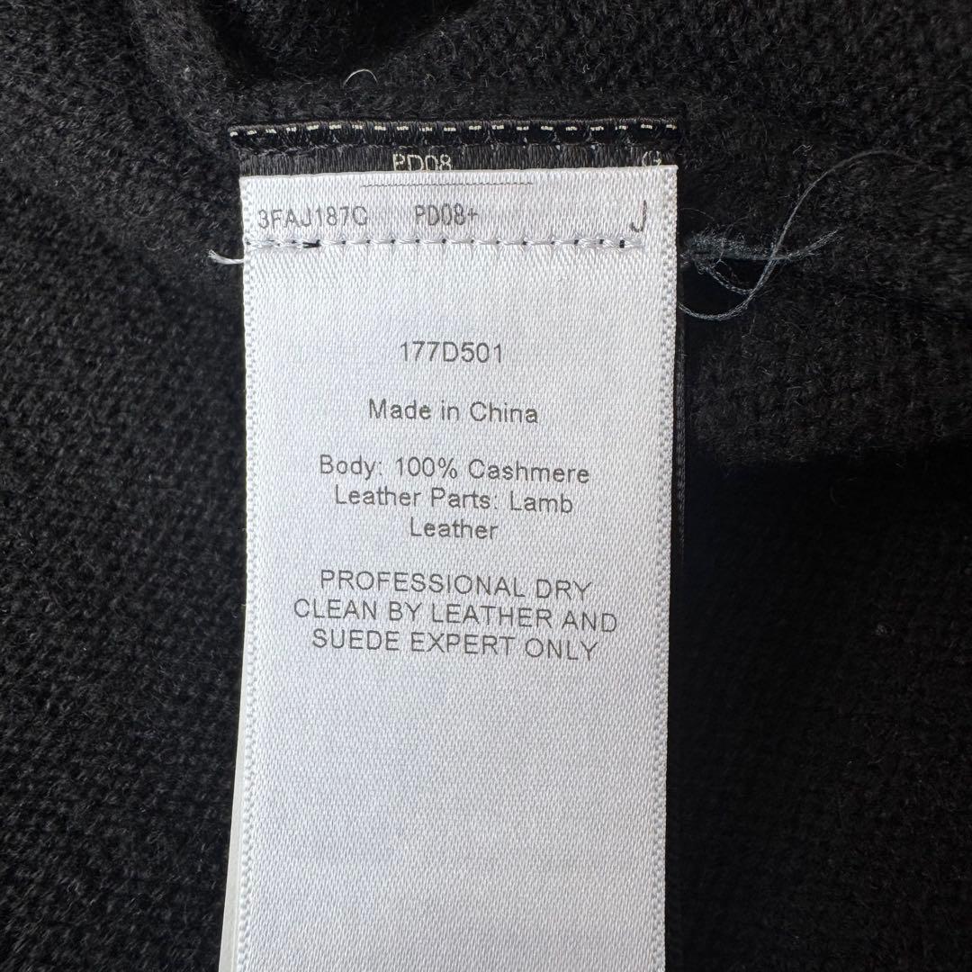 ラルフローレンブラックレーベル　カシミヤ100% レザーパイピング　ニットコート