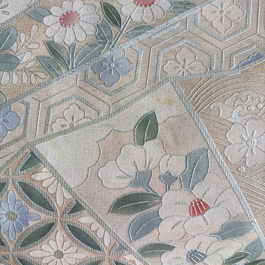 色無地　フルセット　着物　正絹　しつけ糸付き　ホワイトグレー　一つ紋　G4