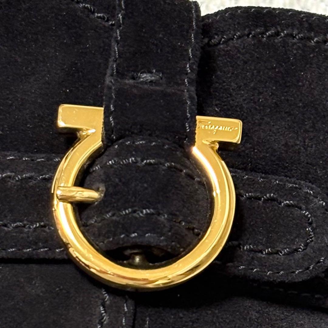 美品 Salvatore Ferragamo ガンチーニ スエード ロングブーツ