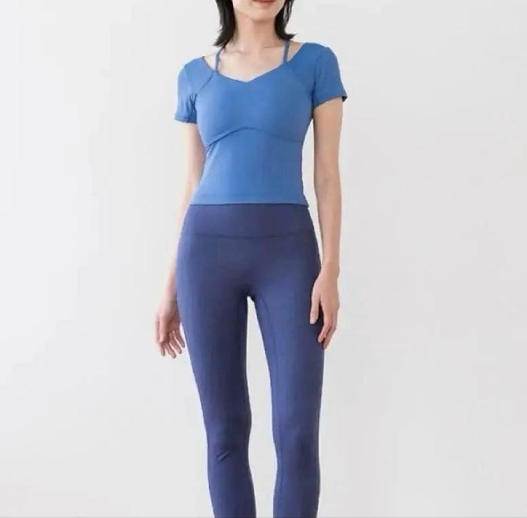 LAVA 【SUKALA】スカーラ　カップ付きオープンネックTee M ブルー