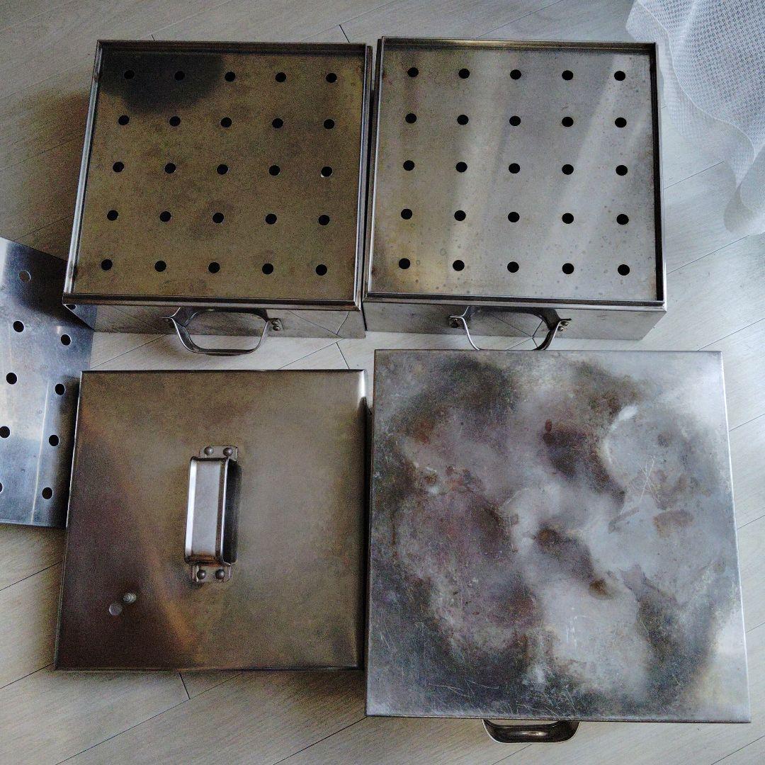 業務用ステンレス製3段 蒸し器 直火ガスコンロ対応 約33×33×44cm 三段