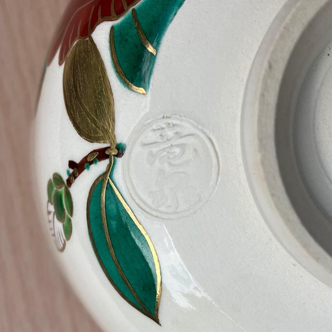 相模竜泉造 色絵椿画 抹茶碗 共箱共布