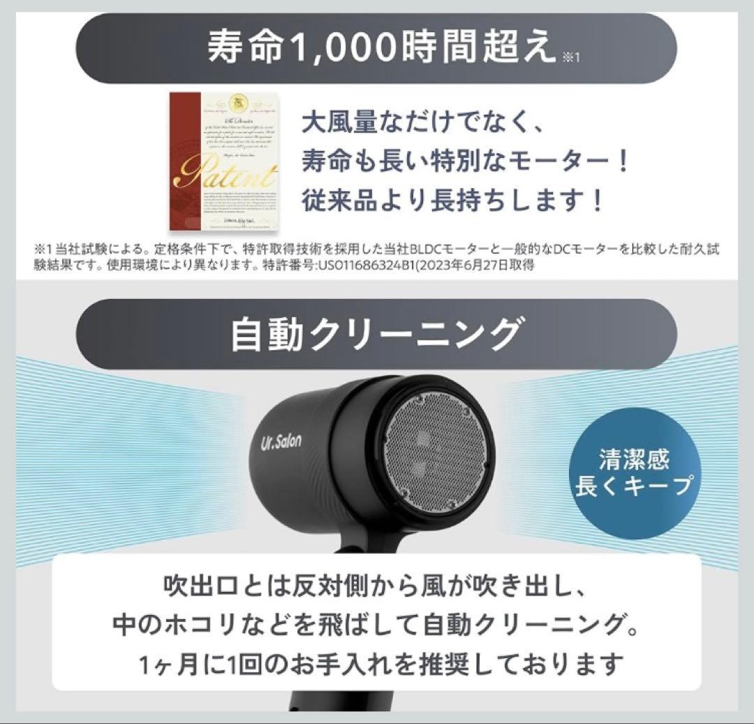 UR.SALON ジェットモンスターマイクロドライヤー02 リッチブラック