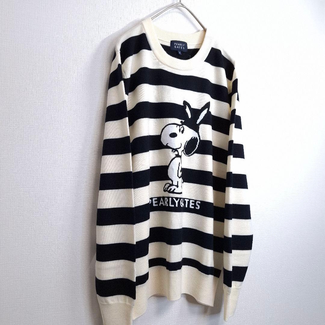 PEARLY GATES スヌーピー ゴルフ ニットセーター ボーダー M