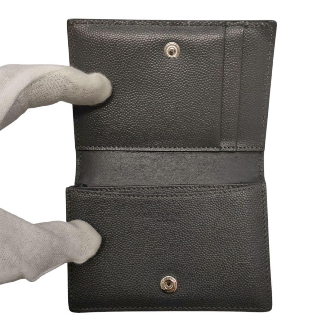 サンローラン　名刺入れ　ビジネスカードホルダー　ダークグレー　ロゴ