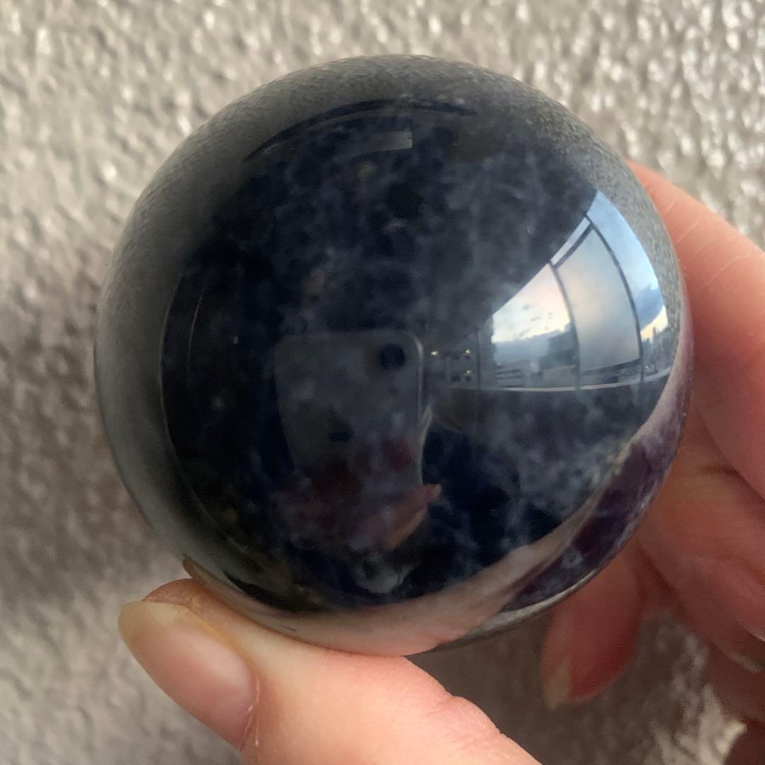 アイオライトスフィア約56mm コーディエライト　深い菫色