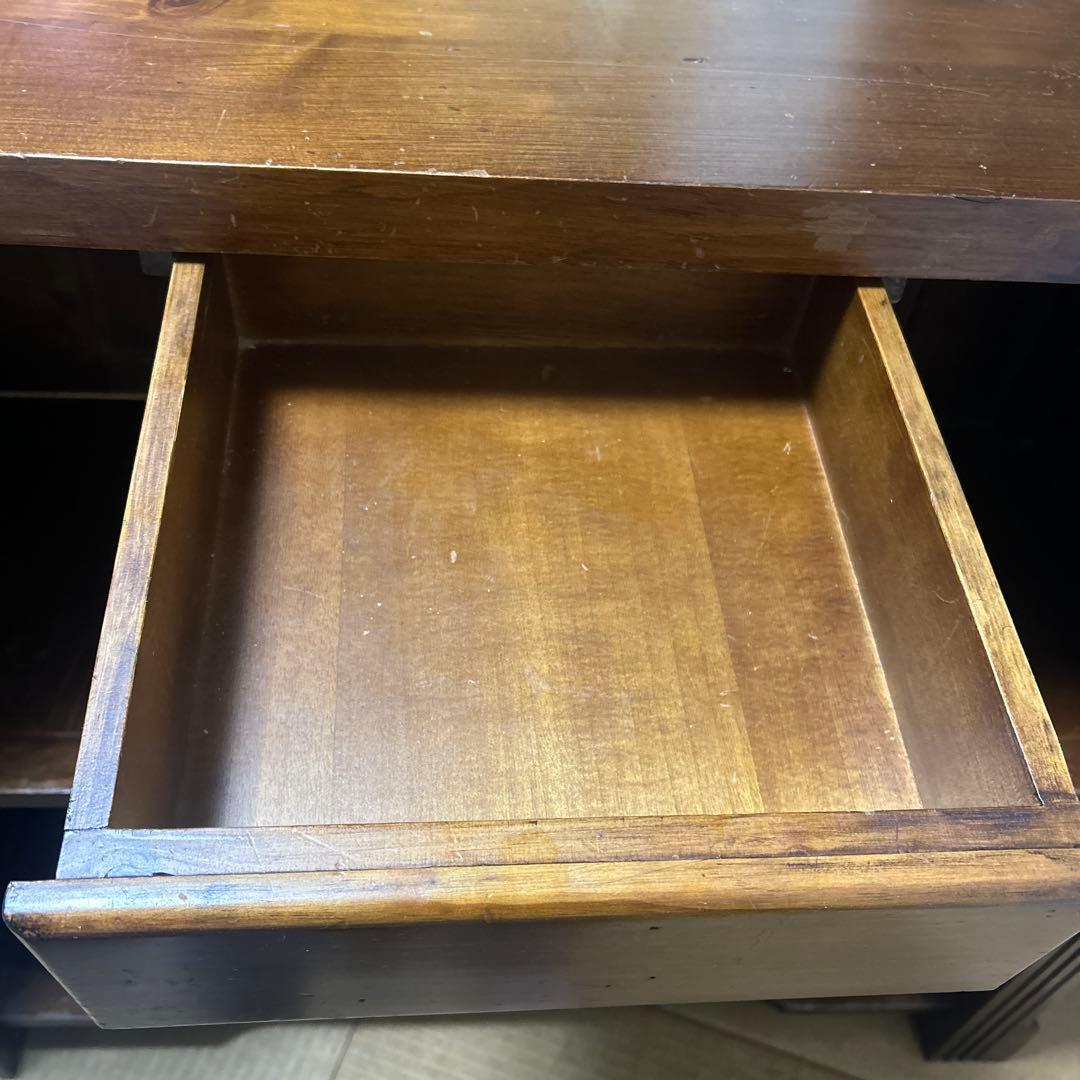 木製　キッチンカウンター（生地付き）　タイル装飾付き