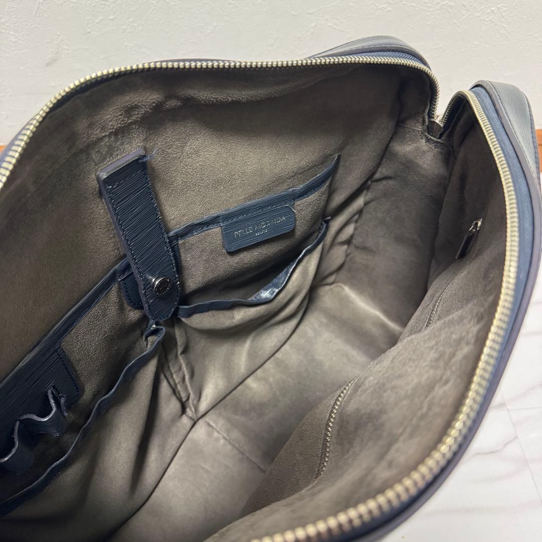 保存袋付✨ペッレモルビダ キャピターノ 2wayビジネスバック ネイビー レザー