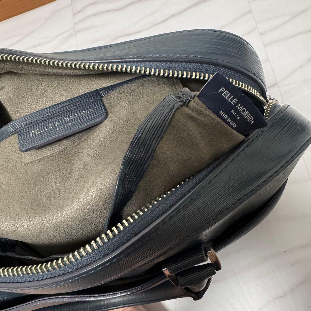 保存袋付✨ペッレモルビダ キャピターノ 2wayビジネスバック ネイビー レザー