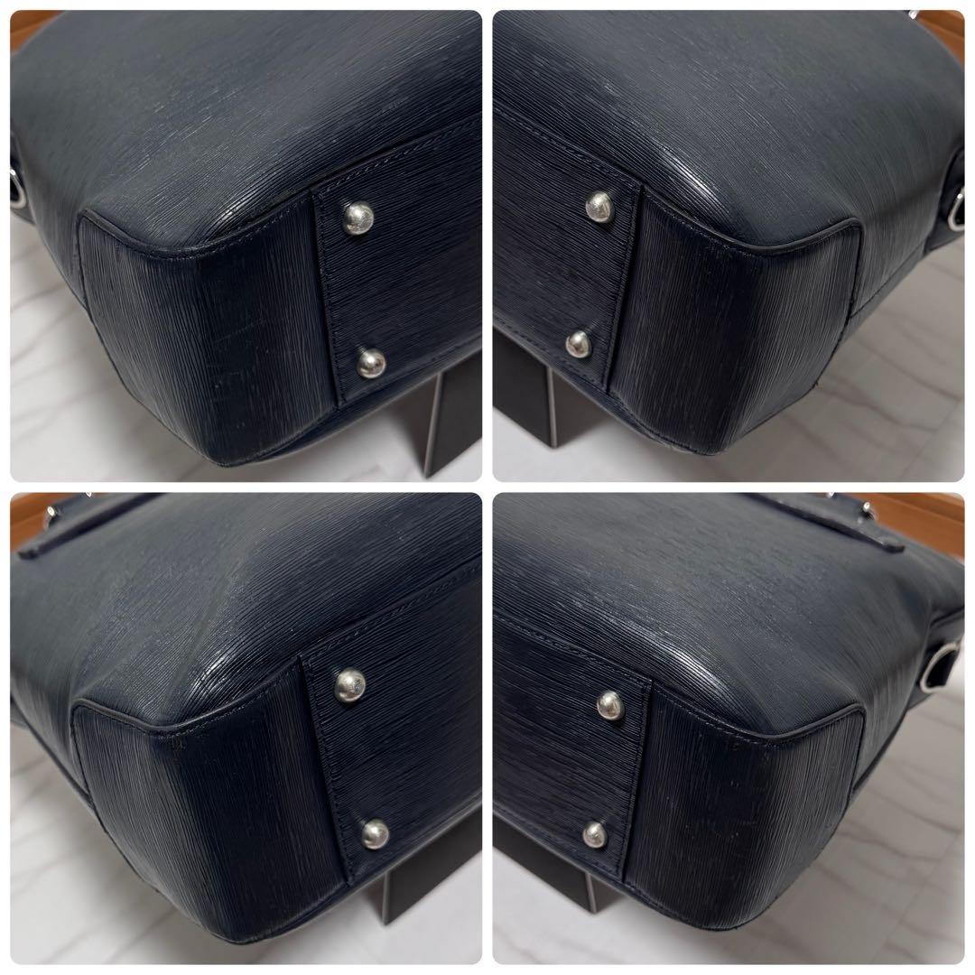 保存袋付✨ペッレモルビダ キャピターノ 2wayビジネスバック ネイビー レザー