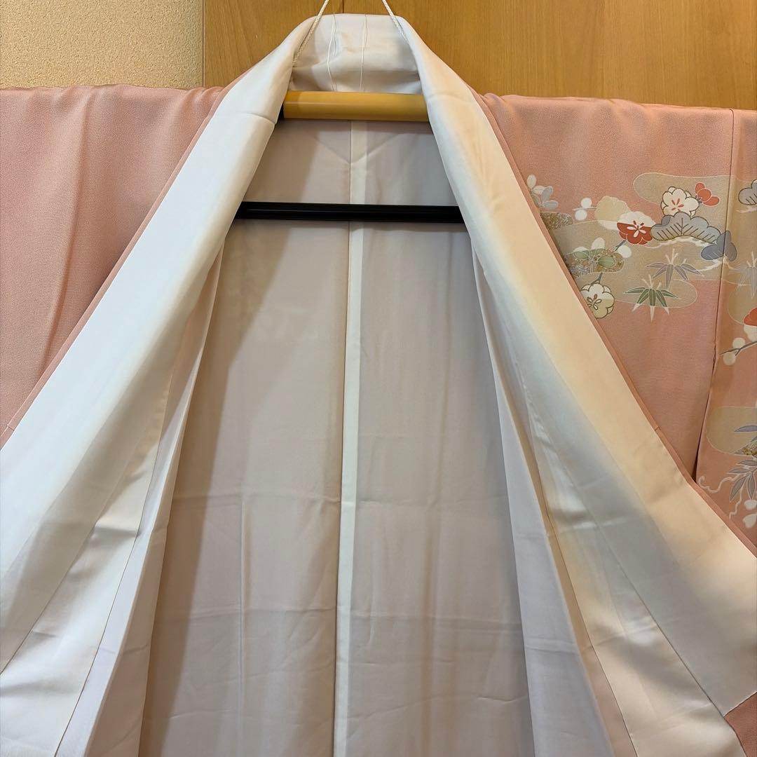 正絹未使用訪問着５点セット【長襦袢 袋帯 帯締め 帯揚げ】