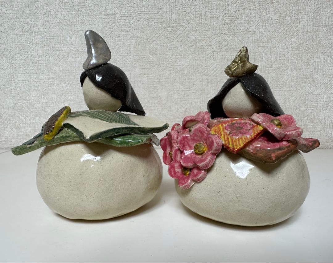 陶器雛 雛人形 ひな人形 ヒナ人形 雛祭り 陶器置物 2体セット 陶器商品 置物