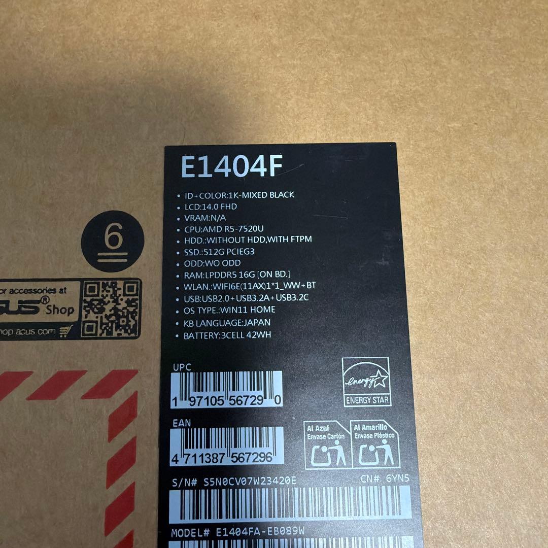 Windowsノート本体 asus vivobook E1404F