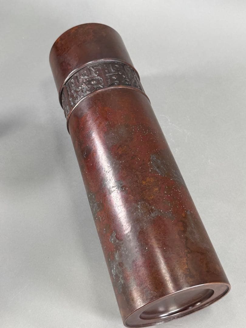 いけばな　池坊　銅鋳　唐銅花器　古流　未生流　龍生派　花瓶　花器高さ45.7cm