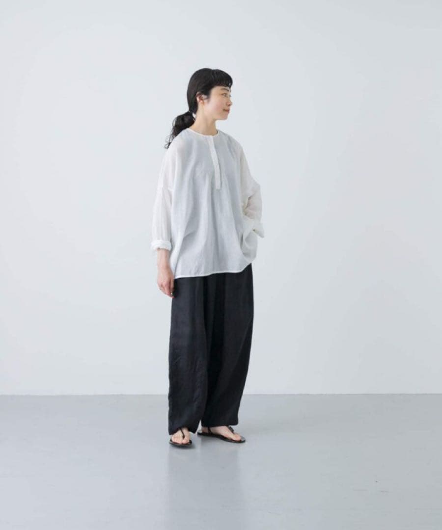 【極美品】かぐれ　ボイルワイドプルオーバー　オフホワイト